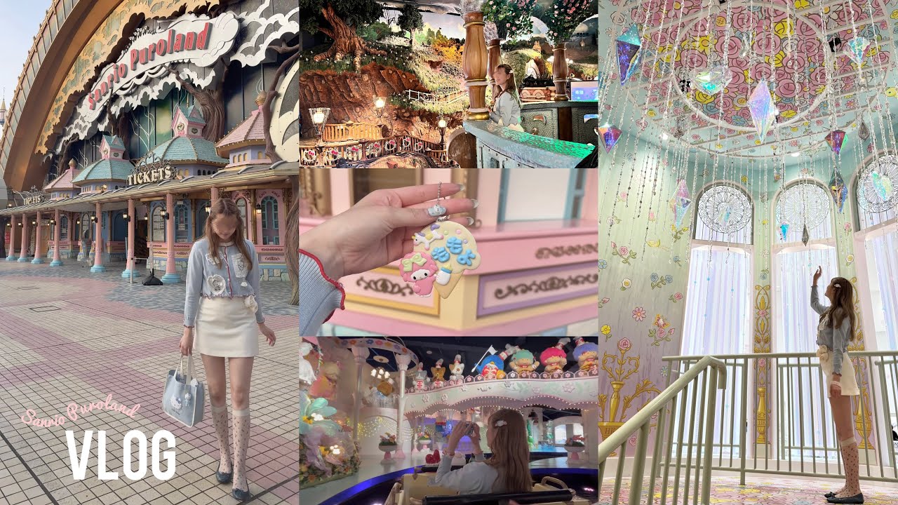 vlog｜手作りのお洋服で初めてのサンリオピューロランド🏰🎀｜リメイクカーディガン｜ビーズミサンガ｜サンリオ｜ハンドメイドdiy｜東京