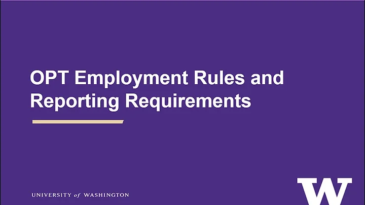 OPT Employment Rules and Reporting Requirements