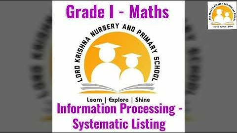 Std 1 - Maths - Information Processing - Systematic Listing