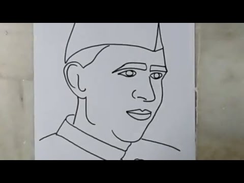 Jawaharlal Nehru Drawing || Children's Day Drawing || Nehru Ji Drawing  | Drawings, Male sketch, Jawaharlal nehru