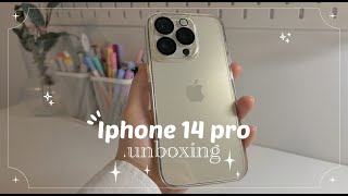 ✨   iphone 14 pro ( gold 256 ) aesthetic unboxing | camera test mini vlog ✿