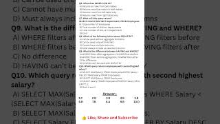 Top 10 Toughest structured query language  (SQL) MCQs #ugcnet #gate #sql #computerscience #dbms