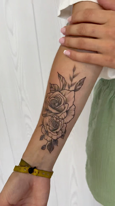 Rose Tattoo Flower🌹Telf:  34 642 73 75 37 #tattoo #shorts #short #tattooideas #shortsfeed