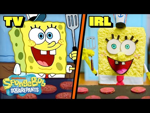 SpongeBob Cooks 10,000 Krabby Patties IRL! | 