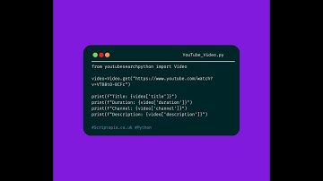 Python youtubesearchpython - Retrieve YouTube video information