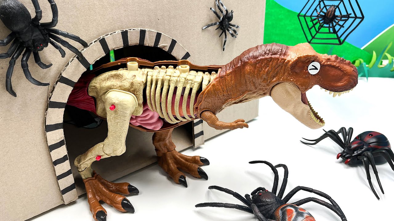 Tyrannosaurus Dangerous In Cave | Dinosaur Anatomy Play-set Fun Video