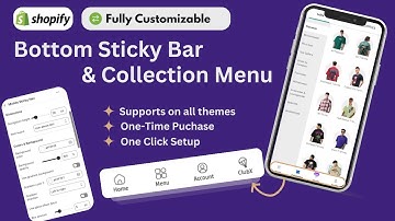 How To Create Sticky Mobile Bottom NavBar with collection menu for Shopify Store (any theme)