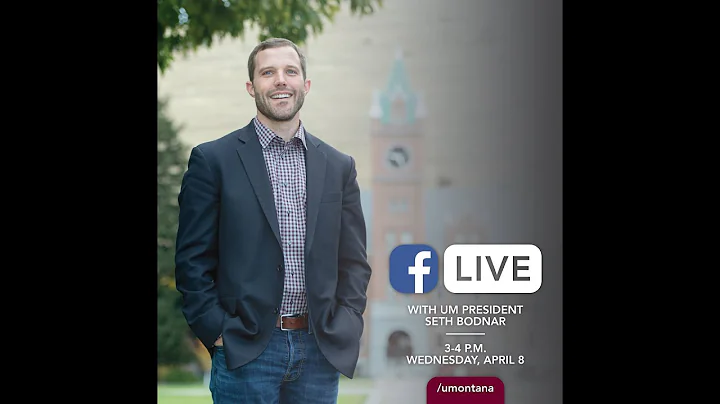 University of Montana President Seth Bodnar hosts a Facebook live.