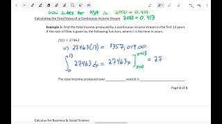 Calculating the Total Value of a Continuous Income Stream