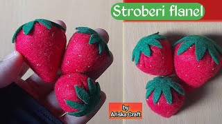 Felt Strawberry Tutorial | Cara membuat buah stroberi dari kain flanel | DIY | Handmade | Mainan