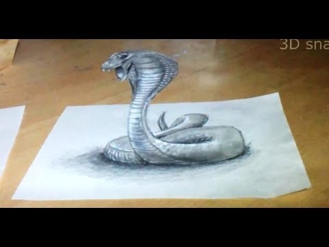 How to draw 3d Snake Step by step