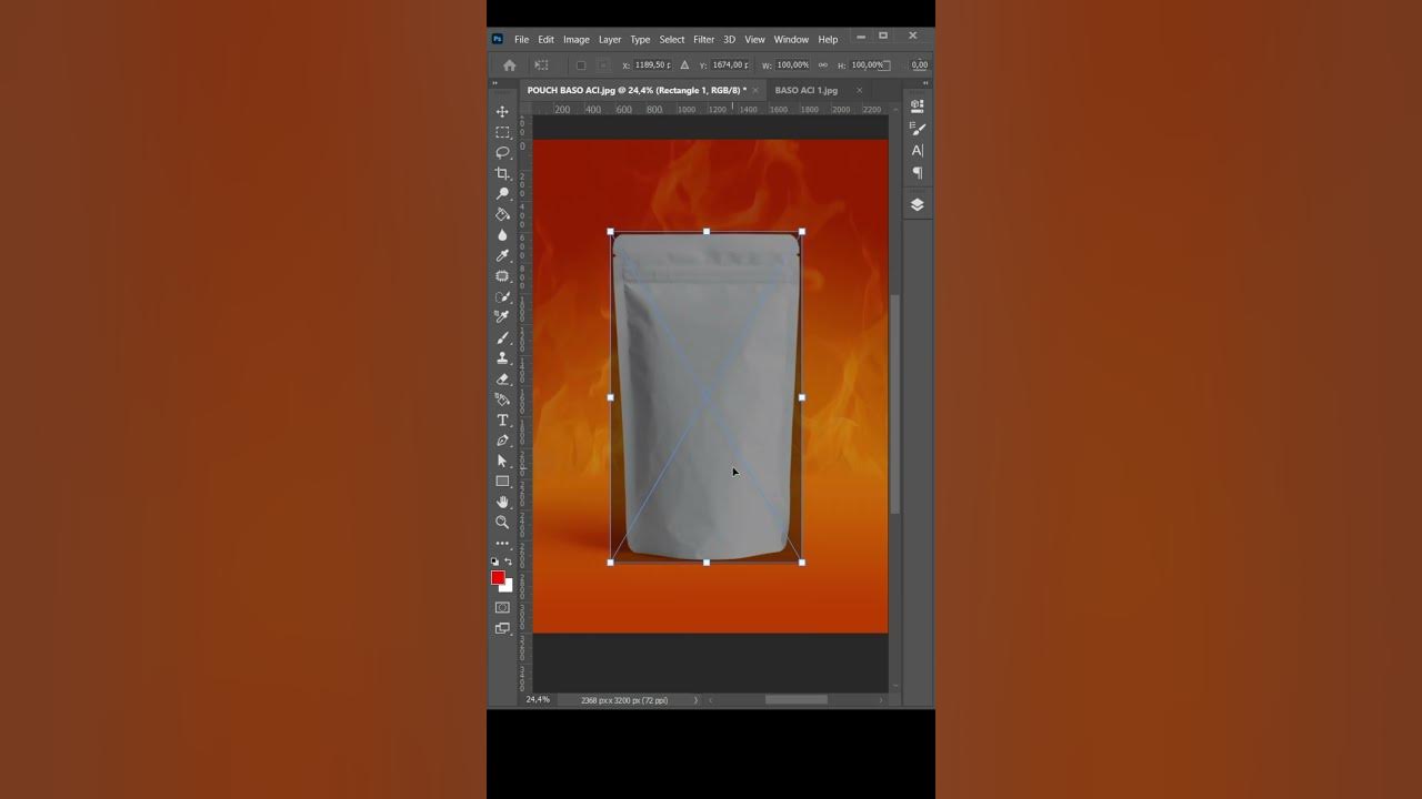 Mockup Design Product in Photoshop // Pouch Packaging