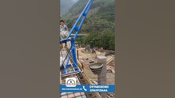Thuận tiện tời vật liệu lên với máy tời cẩu xoay 360 độ | Máy xây dựng Hồng Hà