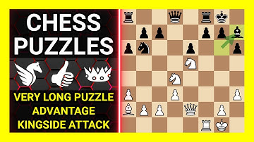 Chess Puzzles to Practice. Themes: Very long puzzle, Advantage, Kingside attack. Learn