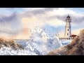 The lighthouse watercolor painting tutorial - Il faro tutorial pittura ad acquerello