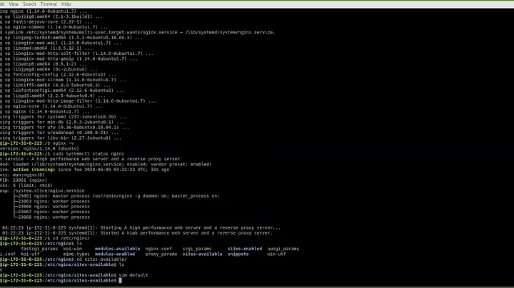 nginx configuration in ubuntu with port forwarding