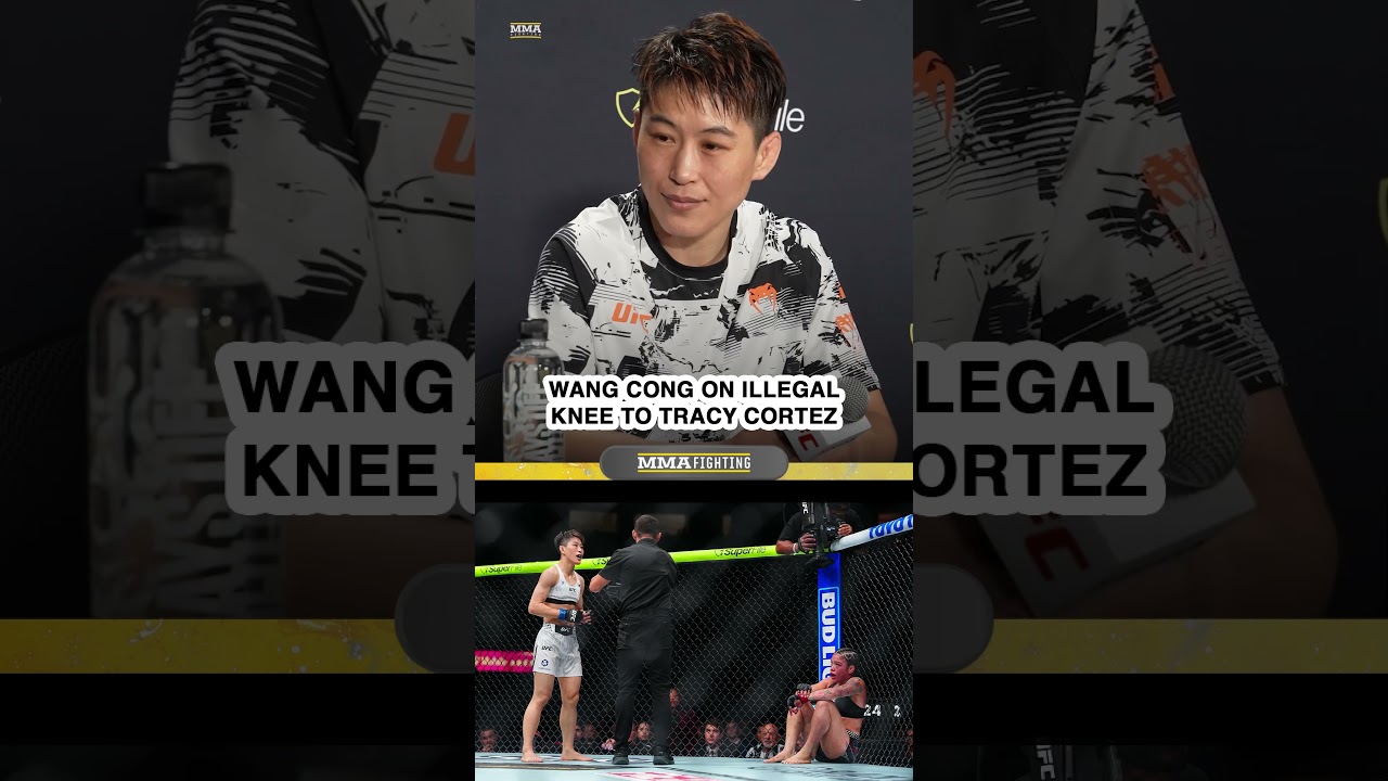 Wang Cong REACTS to ILLEGAL knee in UFC 329 win | MMA Fighting