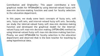 Application of Interval Valued Fuzzy Soft Max Min Decision Making Method IJMR 2020 91 11 19 screenshot 5