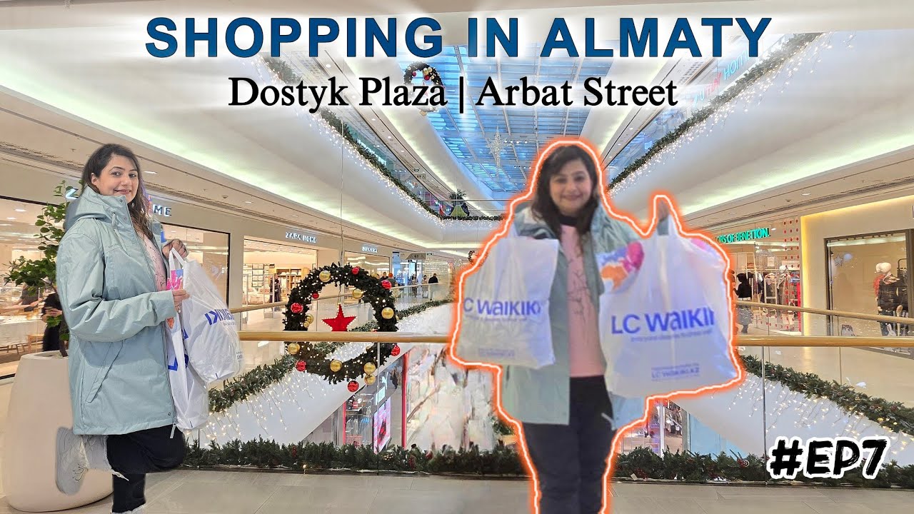 Almaty  Kazahkstan | Almaty Arbat Street  Walking Tour | 4K | Shopping in Dostyk Plaza