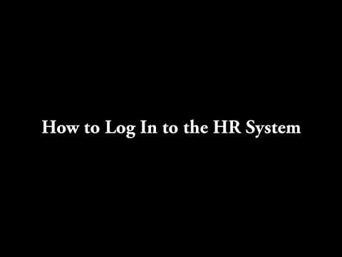 HR.My Training: 1 - How to Log in to HR System