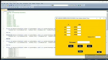 PROGRAM FOR LAGRANGE INTERPOLATING POLYNOMIALS