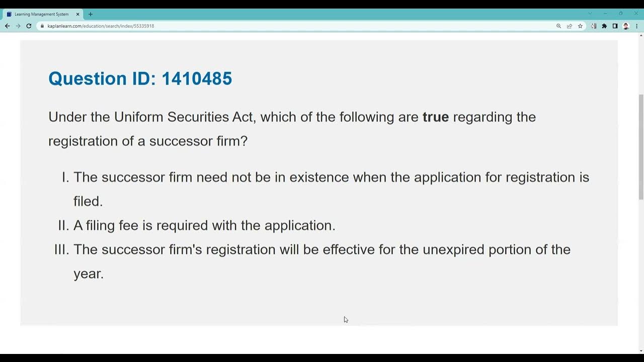 Series 63 eam series 65 exam and series 66 exam successor firms do