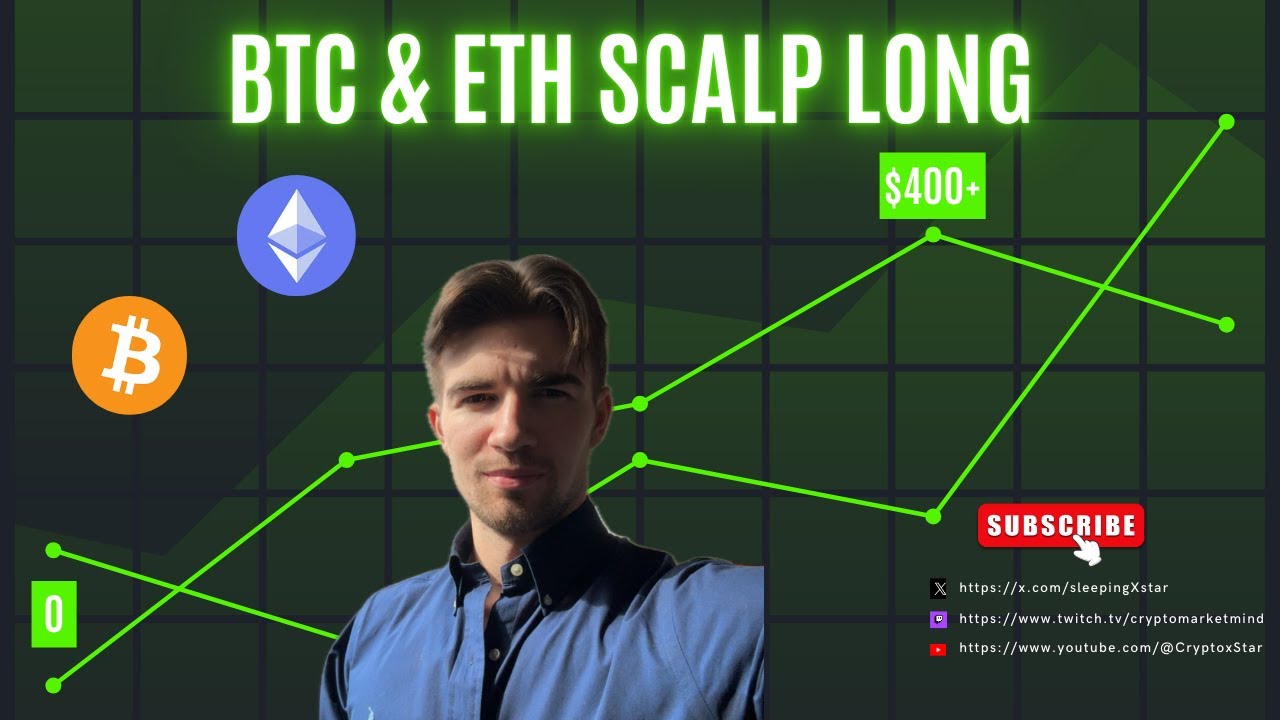 BTC & ETH $400+ SCALP LONG PROFIT - CRYPTO MARKET LIVE ANALYSIS AND ...