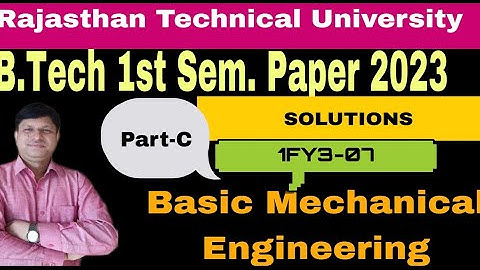 B. Tech 1st Sem Basic Mechanical Engineering paper 2023 Solutions (Part-C) (हिंदी)