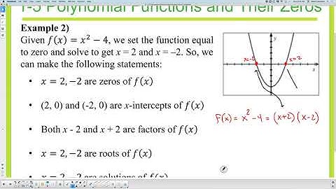 1-5 and 1-6 Polynomial Functions and Complex Zeros