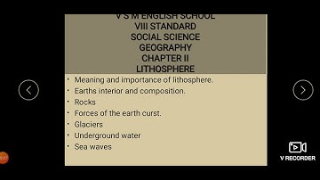 8th standard /geography /chapter 2/ lithosphere /part 1