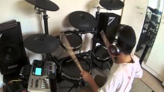 Video voorbeeld van "Don't Stop Believin' by Journey, drum cover of a 5 years old drummer"