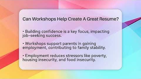 Can Workshops Help Create A Great Resume? - Child Welfare Network