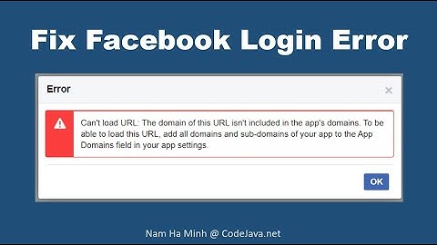 Fix Facebook Login Error Can