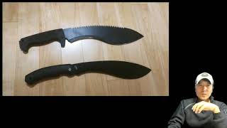 쿠크리 스타일 저가 벌목도 간단비교 [SOG 쿠크리 정글도 vs 간조 F804]