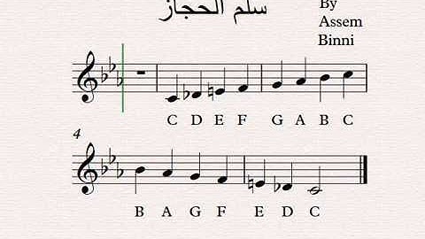 Hijaz scale with notation نوتة : عاصم البني