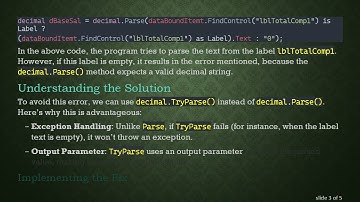 How to Fix the “input string was not in a correct format” Error in C#  when Parsing Labels