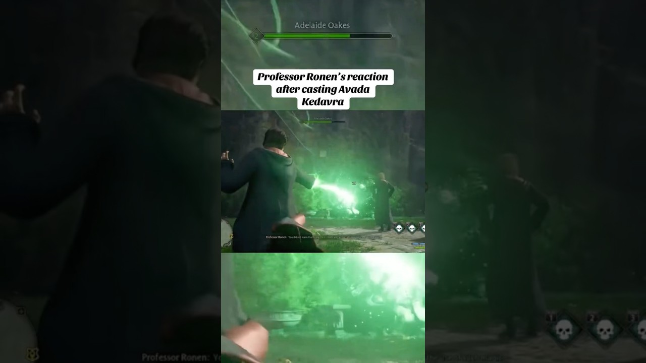 Professor Ronen’s reaction after casting Avada Kedavra | Hogwarts Legacy 