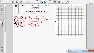 Writing Linear Equations   From Data #38