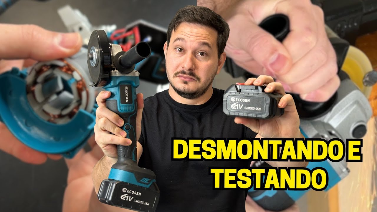 Esmerilhadeira a Bateria Ecosen Desmontagem e Teste - Preço inacreditável!