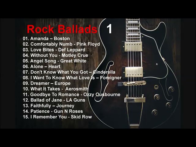 Rock Ballads, Slow Rock 80's 90's | Boston,Pink Floyd,Def Leppard,Cinderella,Aerosmith,Journey,GNR class=