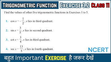 Trigonometric Functions class 11  | Exercise 3.2 Solution | Chapter 3 | NCERT | Class 11 Maths