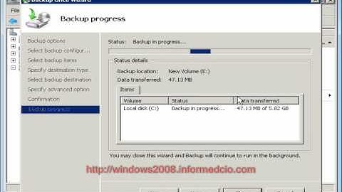 Backing up Windows 2008 Server