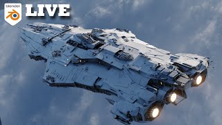 Making LIVE a Large Sacel Scifi Battleship in Blender