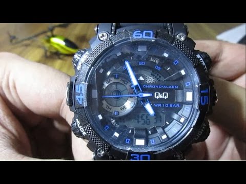 Reloj Hombre Deportivo Q&Q GW87J010Y Análogo y Digital Sumergible – Brillo  Encanto