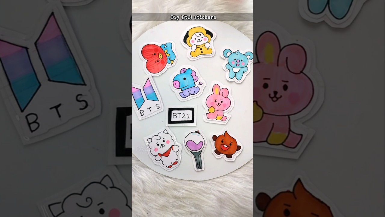 Diy BT21 stickers 🎀✨💕/ 