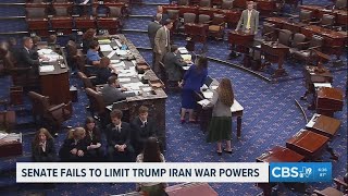 Senate blocks measure to limit Trump war powers amid Iran tensions