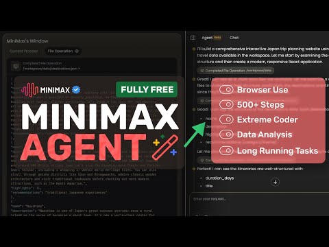 Minimax Agent This is The BEST FREE AI Agent w/ MCP YET! Crazy AI Coder, Long-Running Tasks & MORE!