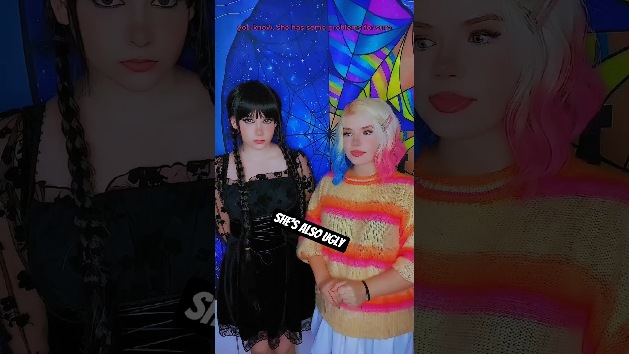 She's also ugly | Wednesday & Enid @nikkihatsunecosplay #wednesday #cosplay #shorts
