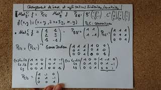 Changement De Base Pour La Matrice Dune Application Linéaire Exemple Algèbre Linéaire