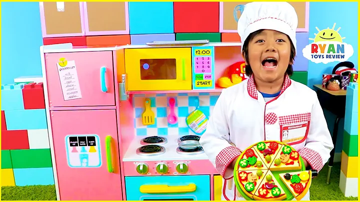 Ryan Pretend Play Cooking with Kitchen Playset and...